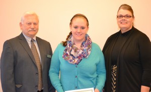 Congratulations to Alecia McIver, WCCC Business Management student, who was awarded the Maine Bankers' Association Scholarship. Left to right - Scott Whitney, Vice President Machias Savings Bank, Alecia McIver, Rhonda French, Business Studies Faculty 