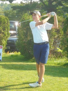Sam Cundiff of Calais tees off at the 14th Annual WCCC Golf Tournament