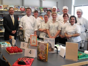 President Cassidy, Instructor Parsloe and Culinary & Baking Students who participated in the Edible Book Creations Event