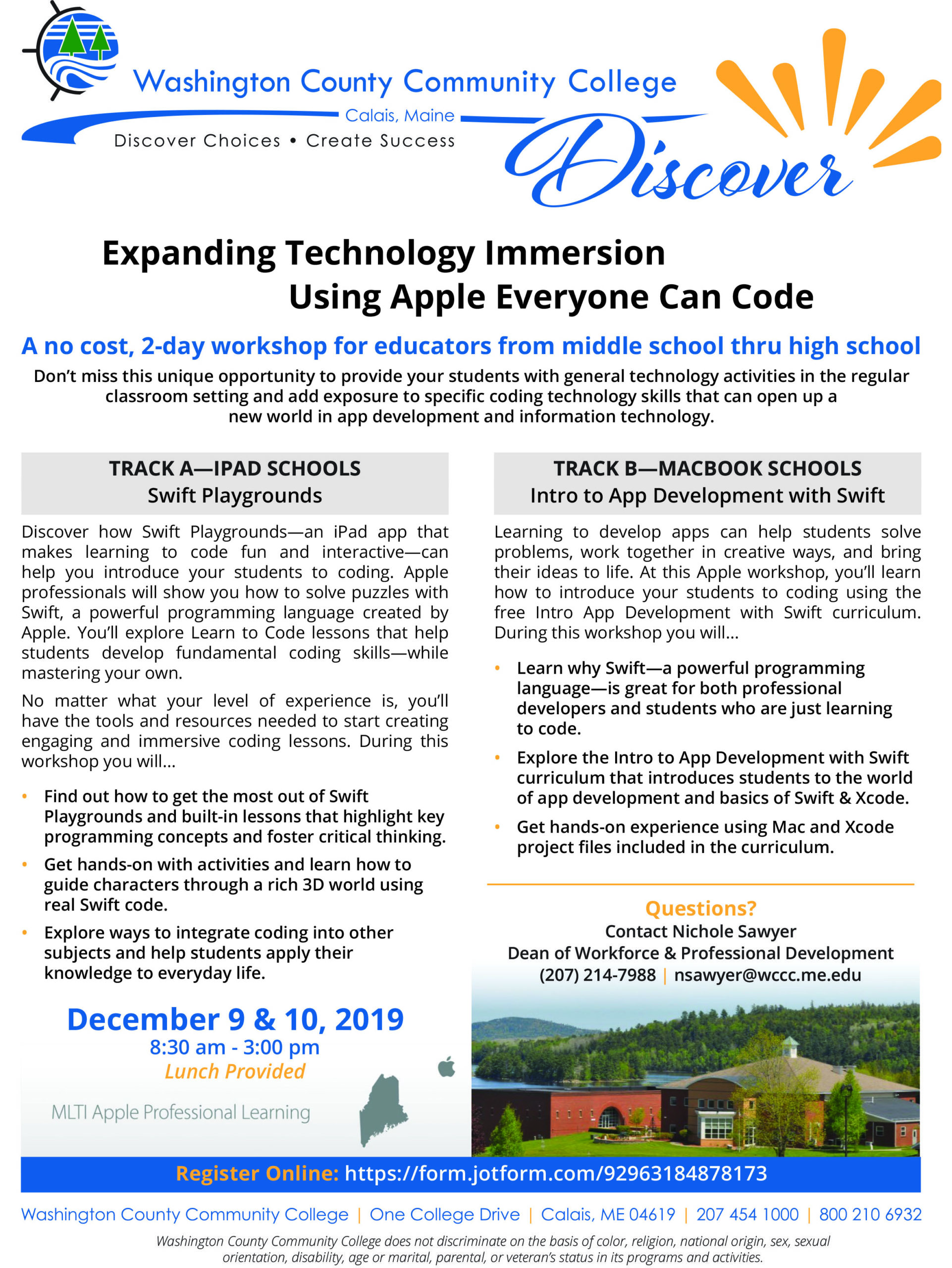 Expanding Technology Immersion Using Apple Everyone Can Code - Washington  County Community College